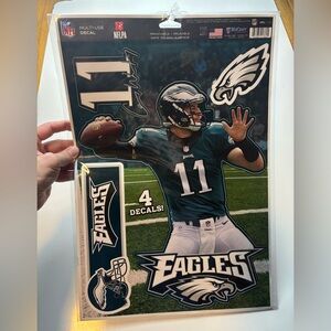 WinCraft NFL reusable decal Eagles Carson Wentz 4 decal set